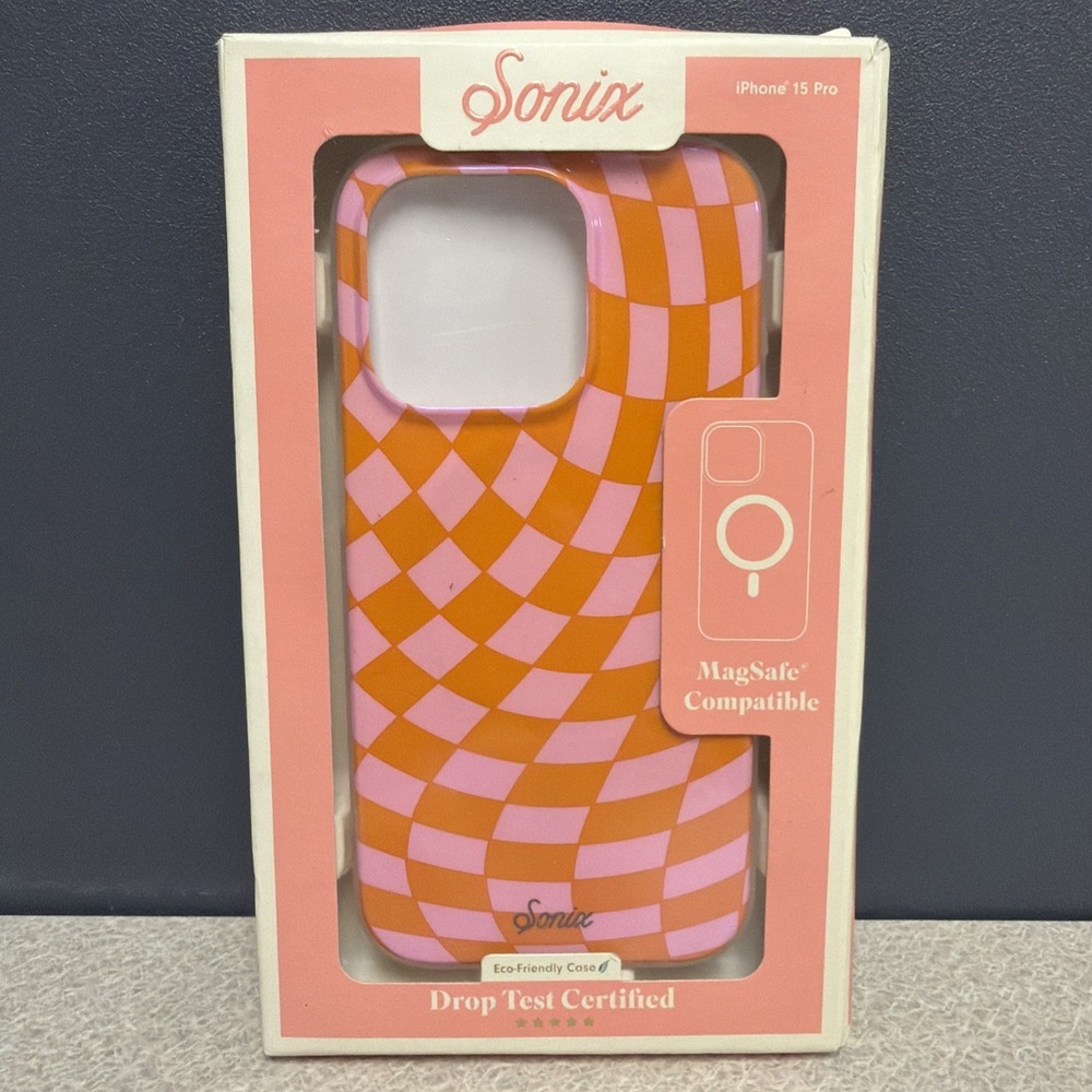 Sonix Apple iPhone 15 Pro Case MagSafe Compatible Checkmate Pink/Orange
